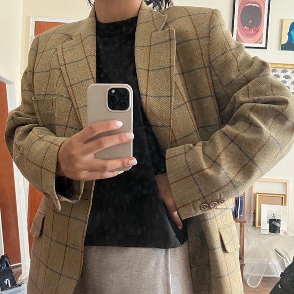 Mulberry Oversized Plaid Blazer - Picture 1 of 5